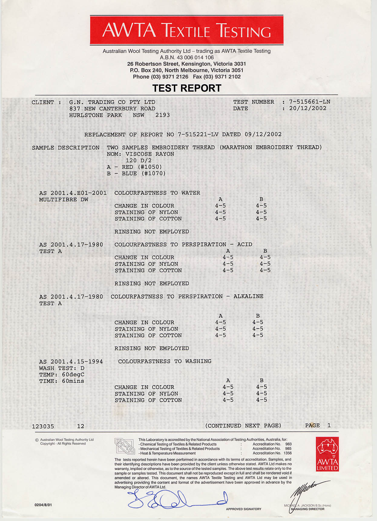 test report 1