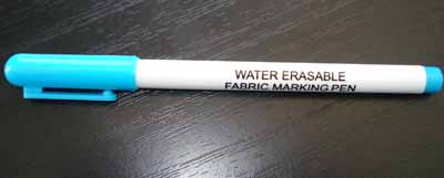 Water Erasable Fabric Marking Pen, Blue  (fine point)