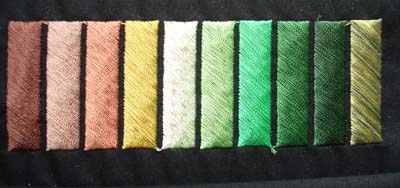 Woodlands - Colours you will use over and over for foliage and trees (10  x rayon 1,000m inc. 1 x Variegated thread)