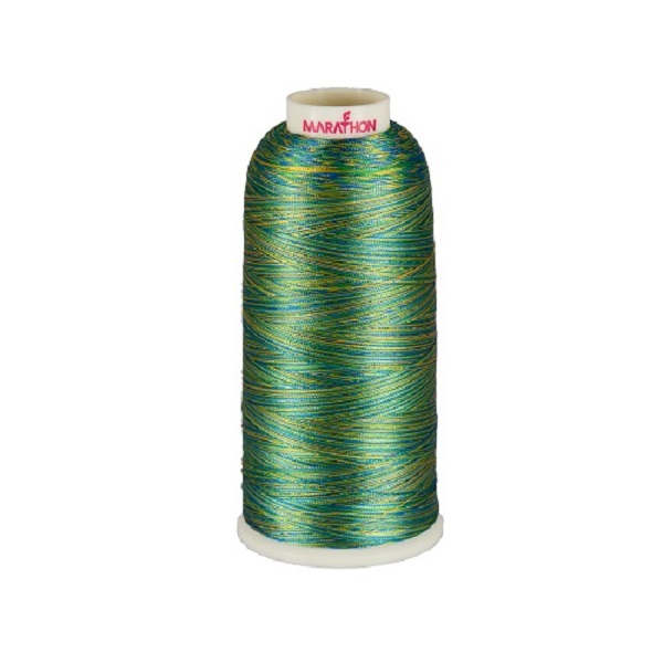 Variegated Rayon Thread 1000m-color:5003 Yellow Blue Green