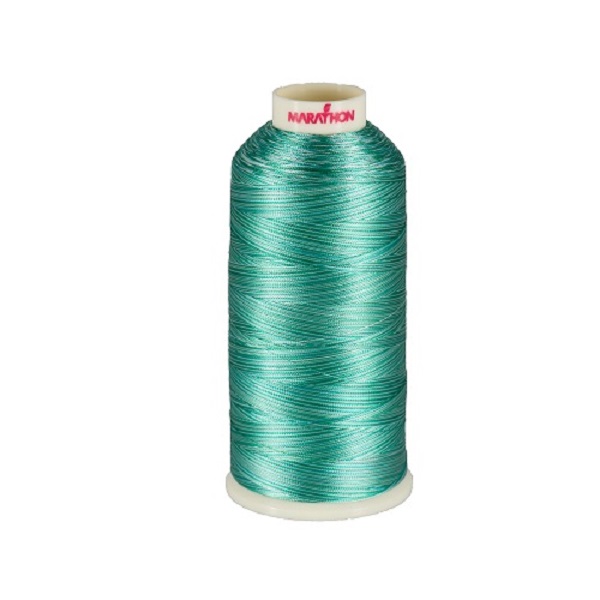 Variegated Rayon Thread 1000m-color:5512 (Aqua Green)