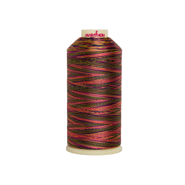 Variegated Rayon Thread 1000m-color:5004 Red Black Yellow
