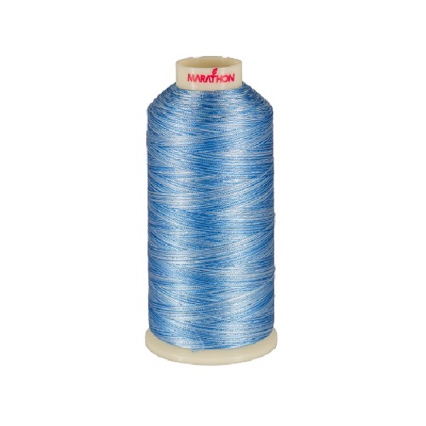 Variegated Rayon Thread 5000m-color:5508 (Pale Blue/ Medium Blue)